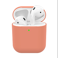 продажа Чехол для AirPods 1/2 Ultra Slim силиконовый персиковый Deppa 