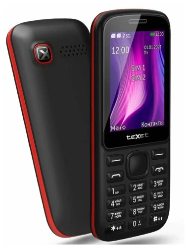 сертифицированный texet TM-221 Черно-красный