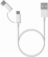 продажа Дата-кабель Xiaomi 2 в 1 Micro to Type-C 30 см (белый)